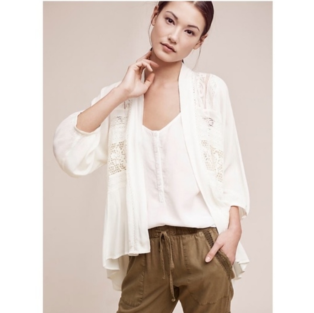 Anthropologie Crochet Lace Cardigan